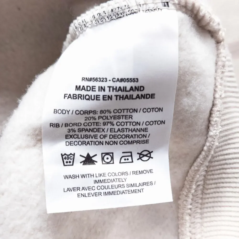 Nike Cropped Oversized Sweatshirt Cream Size XL Sporty Minimal - Picture 7 of 7